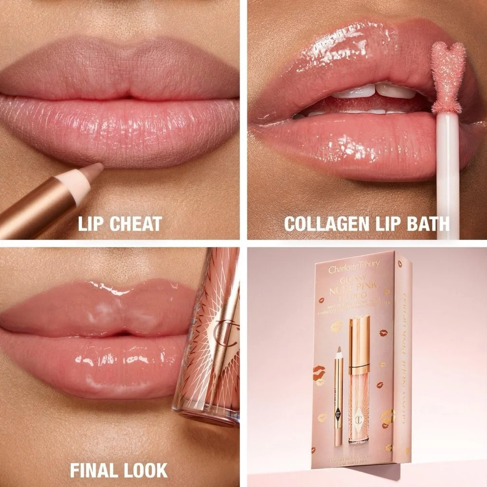 Charlotte Tilbury Eye Enhancing Kit And Nude‎ Pink Glossy Bundle